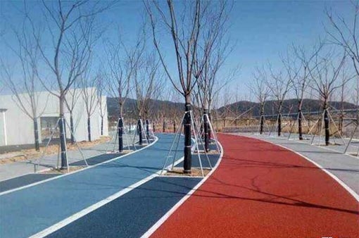 哈爾濱彩色陶瓷顆粒，彩色防滑路面 步道施工
